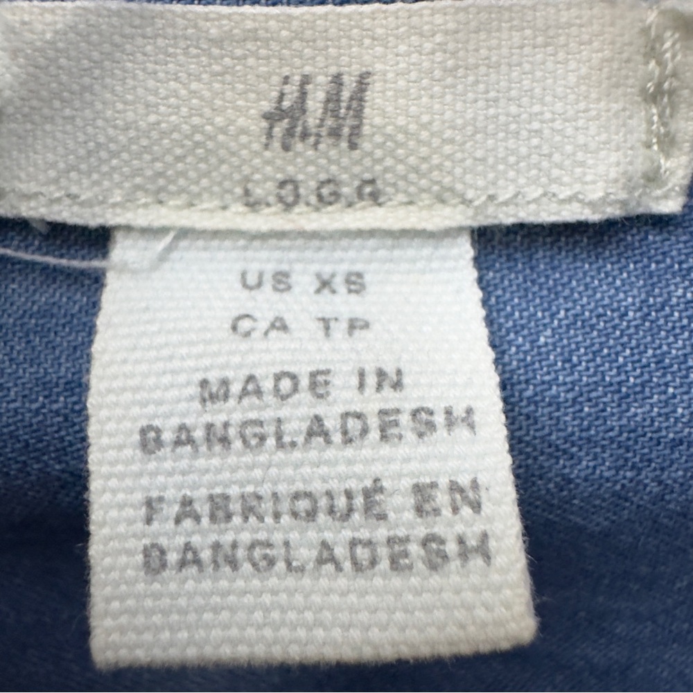 H&M L.O.G.G. Western Denim Shirt Womens XS - Picture 6 of 8